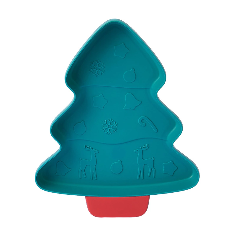 创意混色圣诞树零食水果盘配牙签盘 圣诞树形盘点心水果盘糖果盘详情图6