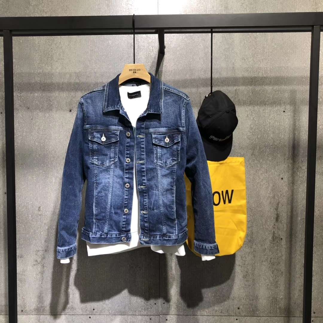 Quality boutique washed cotton stretch denim coat coat fadeless, order remarks height weight, color size thumbnail