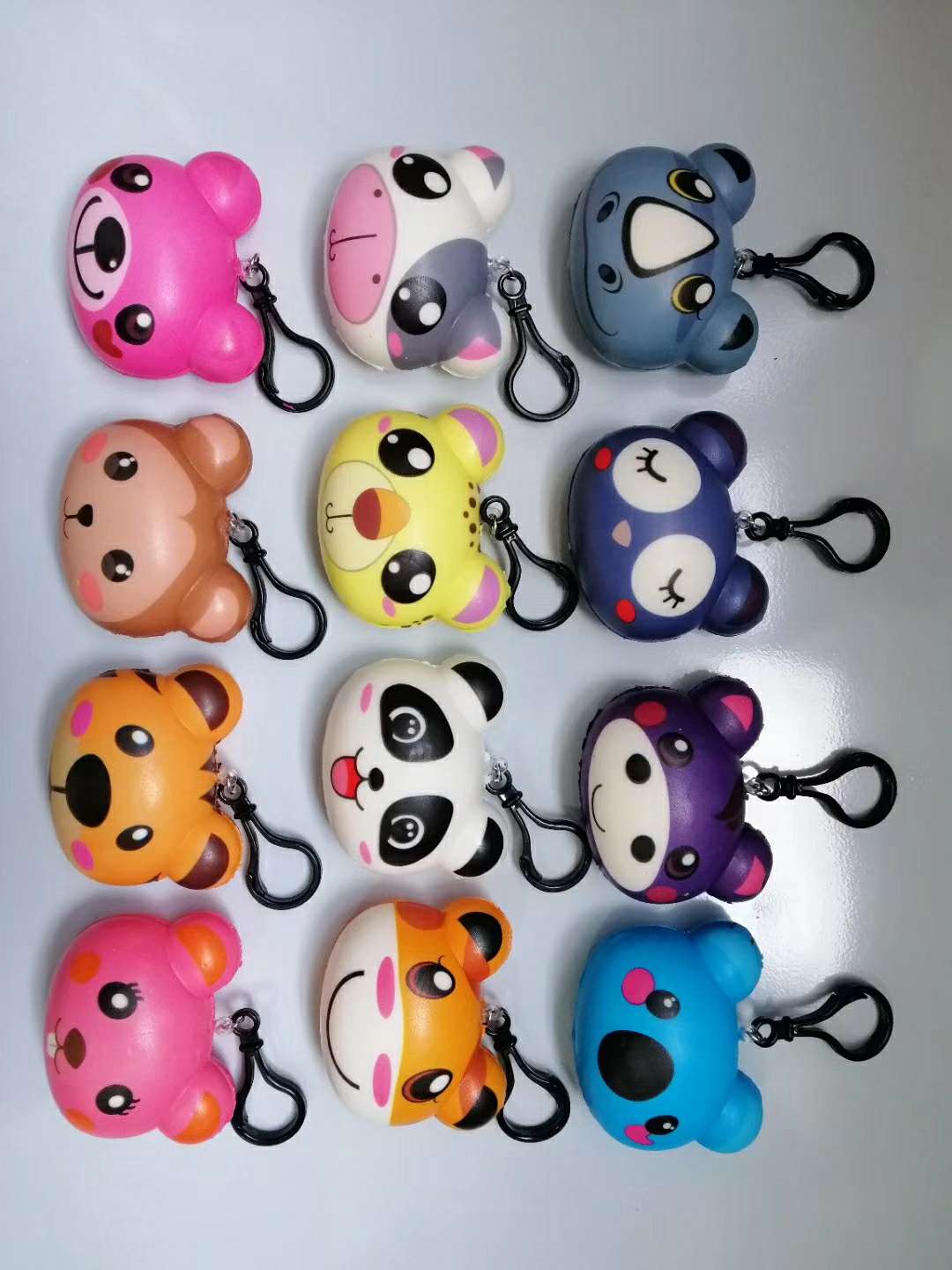 慢回弹12款动物，小胖熊，黑熊，狮子，小猫咪，小猪猪，老虎，小牛，大象，