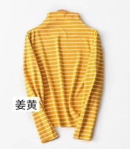 黄色秋冬新款保暖打底衫高弹力德绒长袖T恤大码女装