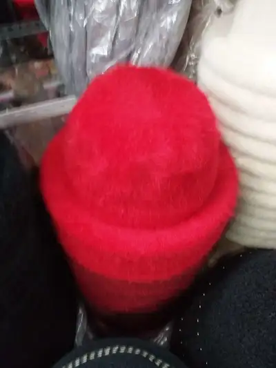 Rabbit Hair Hat Bright Red