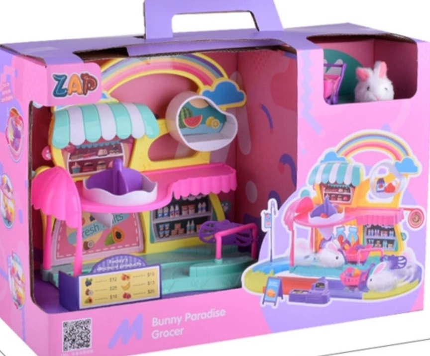 萌萌兔超市购物车小兔子玩具萌兔乐园过家家女孩玩具轨道乐园兔兔