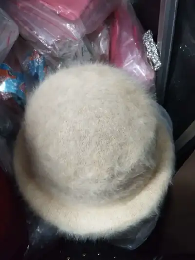 Rabbit Hair Hat Beige