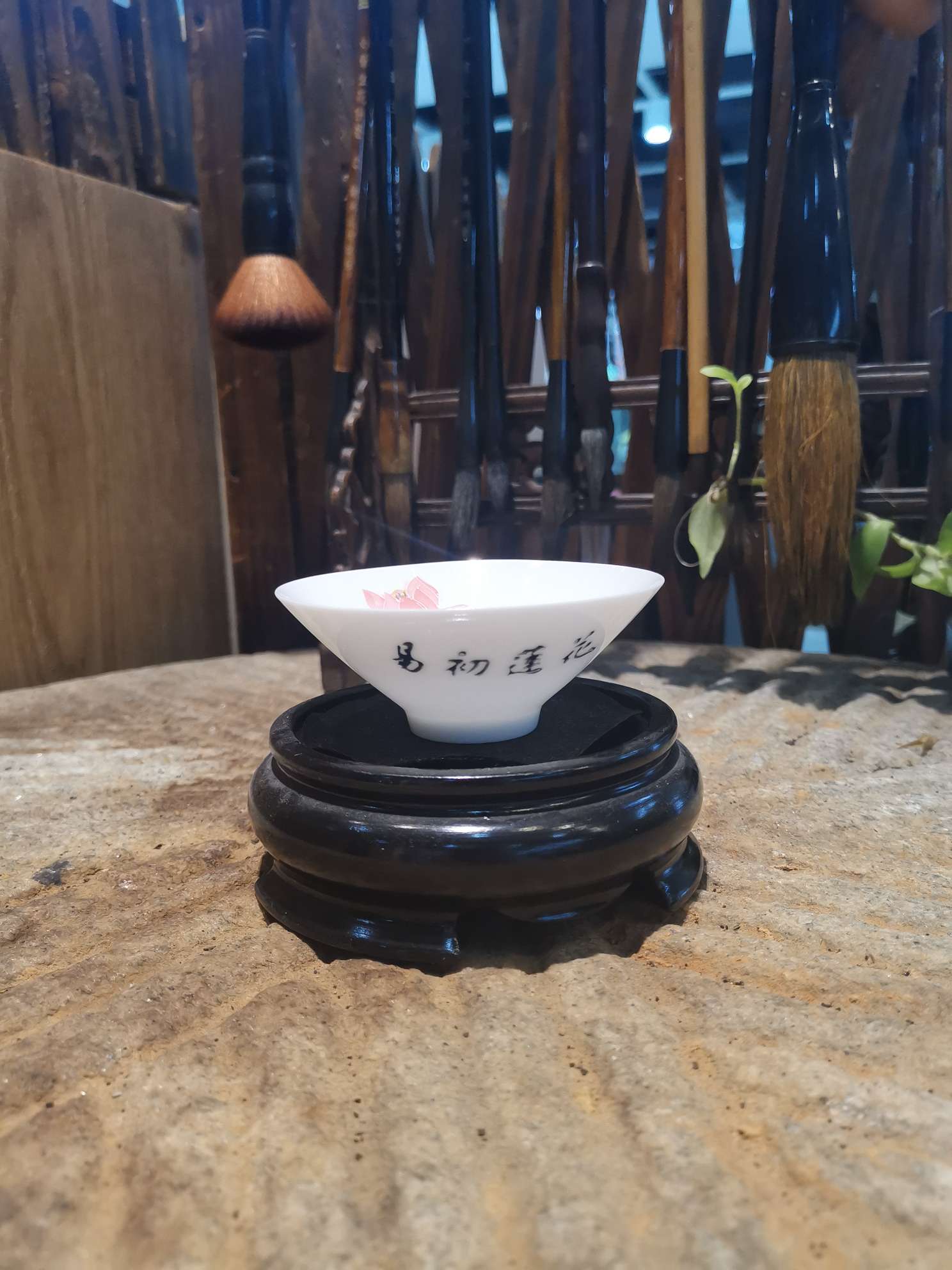 景德镇瓷器荷花陶瓷杯具茶具细节图