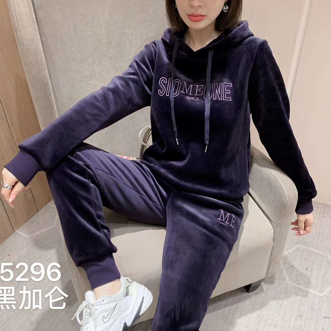 休闲套装加绒紫色详情图1