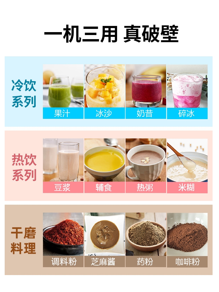 九阳破壁机家用新款加热全自动料理机小型多功能详情图3