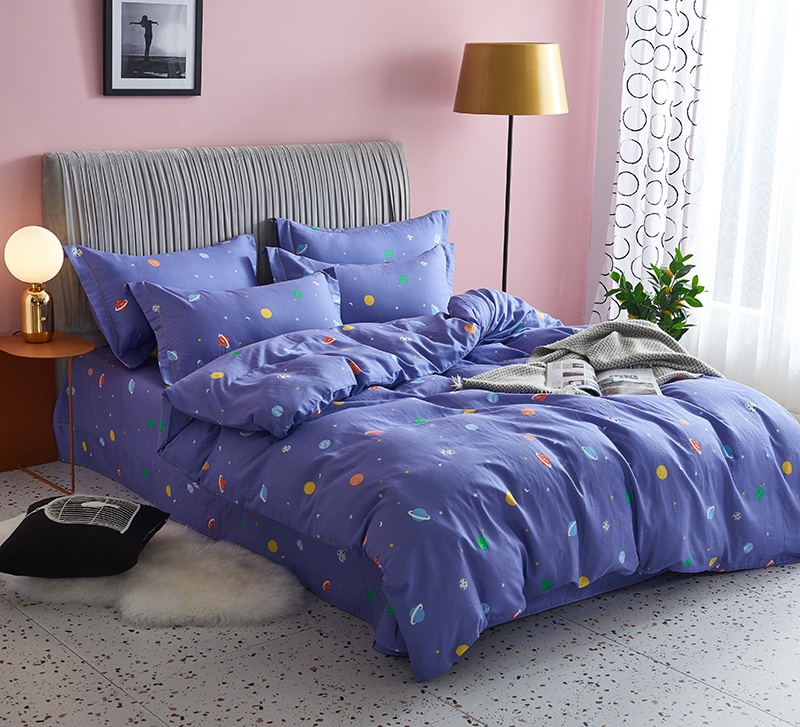 Yiwu Good Goods 100-count long-staple cotton four-piece set, multi-piece set, pure cotton four-piece set, all-cotton quilt cover, Spring and autumn quilt Gift quilt, Double-layer yarn four-piece set details Picture