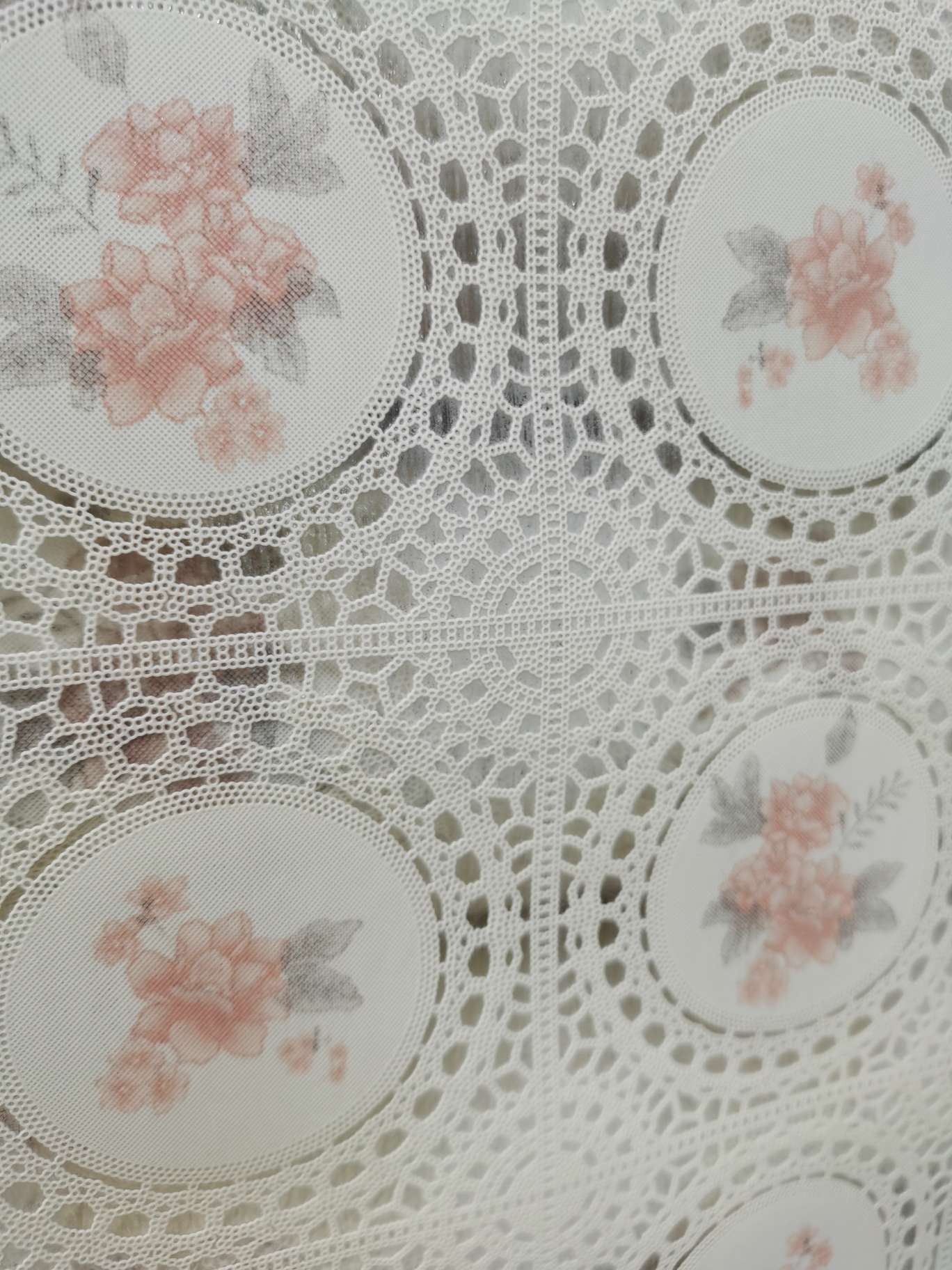 蕾丝台布圆圈粉色款式产品图