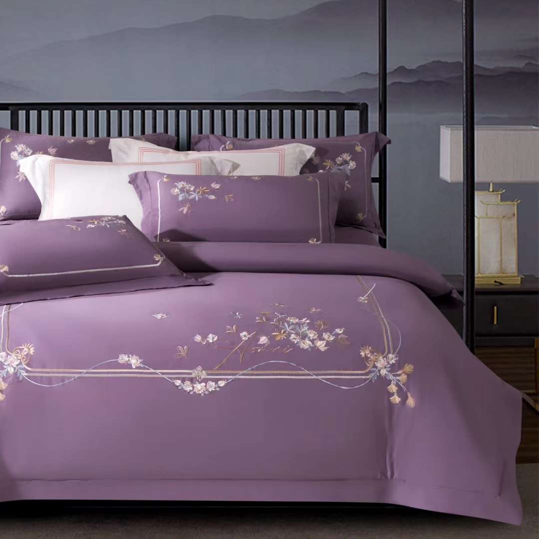 Yiwu Good Goods 100-piece long-staple cotton four-piece set, multi-piece set, pure cotton four-piece set, all-cotton quilt cover, spring and autumn quilt gift quilt, baby double-layer yarn set, natural latex mattress, latex neck protection pillow core details Picture