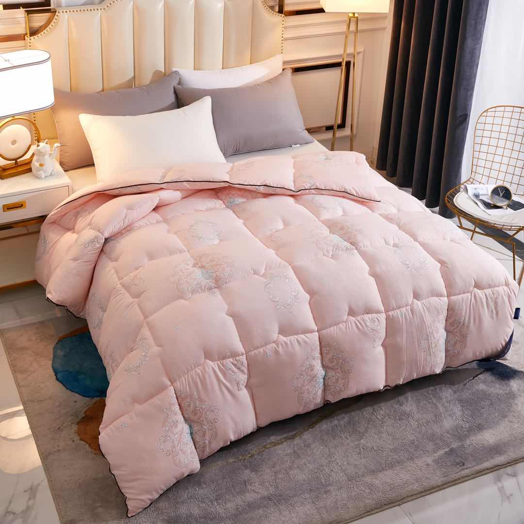 义乌好货100支长绒棉四件套多件套纯棉四件套全棉被子被套春秋被礼品被婴儿双层纱套件天然乳胶床垫乳胶商超促销被礼品被跑量被细节图