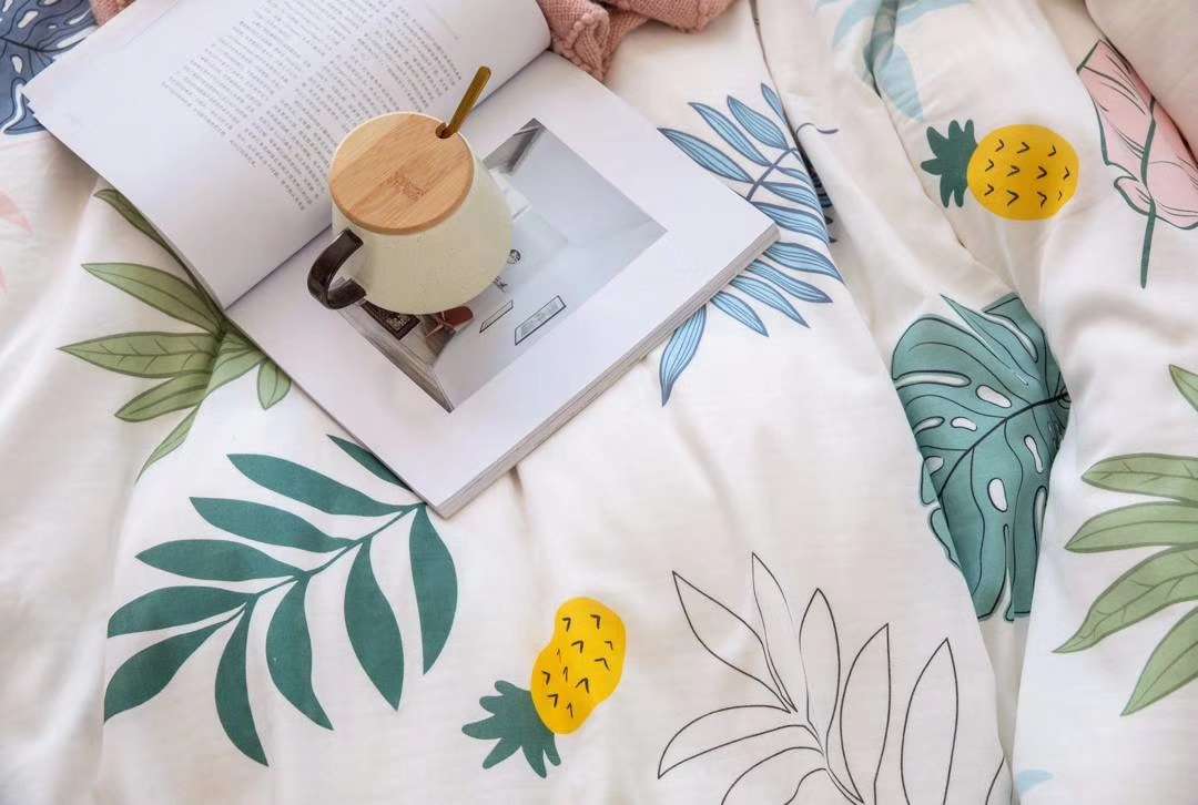 Yiwu Good Goods 100-count long-staple cotton four-piece set, multi-piece set, pure cotton four-piece set, all-cotton quilt cover, Spring and autumn quilt gift quilt, baby double-layer yarn set details Picture