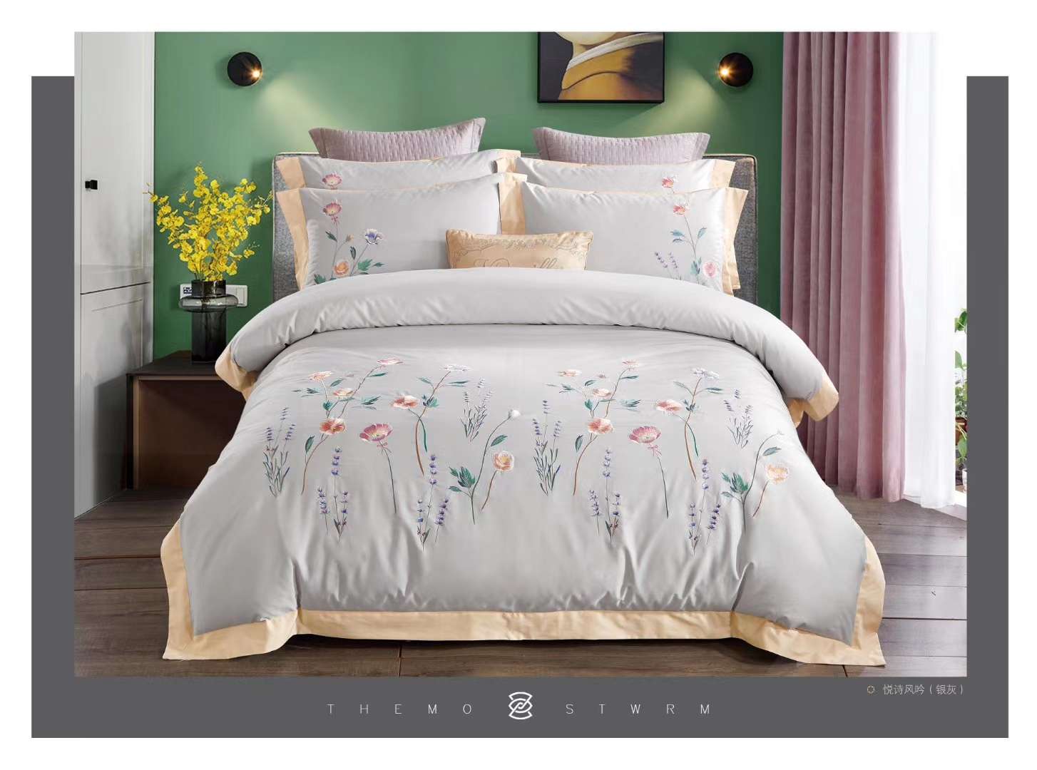 Yiwu Good Goods 100-piece long-staple cotton four-piece set, multi-piece set, pure cotton four-piece set, all-cotton quilt cover, spring and autumn quilt gift quilt, baby double-layer yarn set, natural latex mattress, latex pillow core, embroidered four-piece set detail image 5