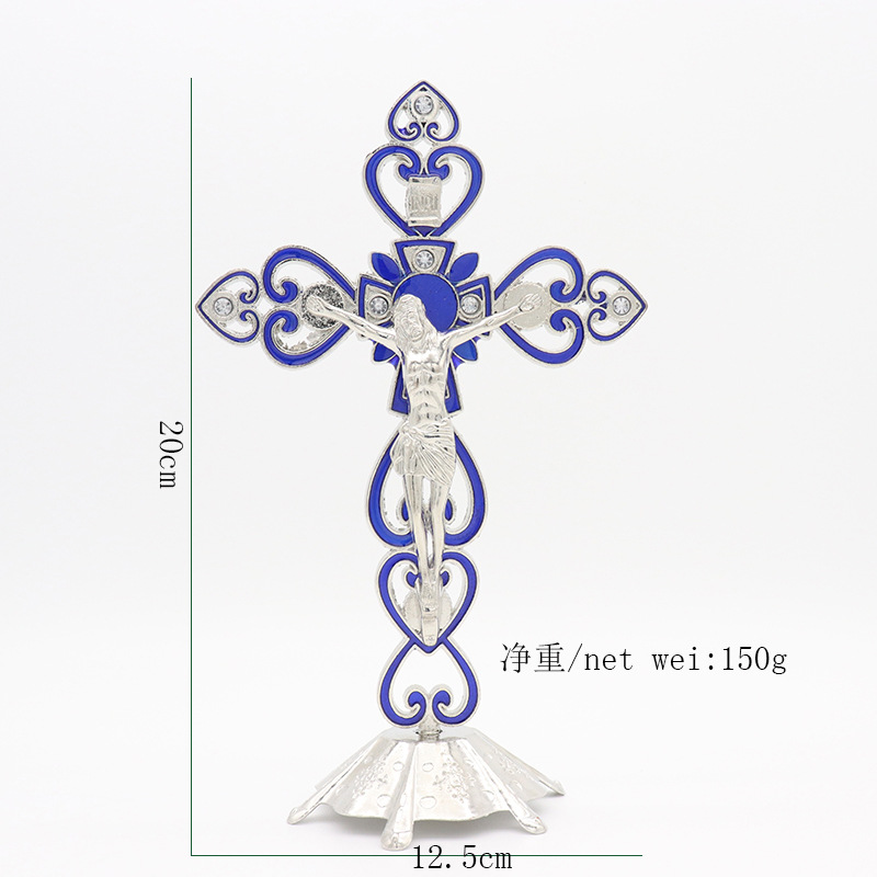 爱心彩色十字架摆件产品图