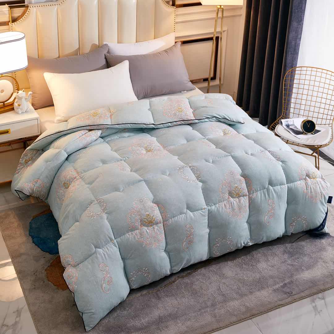 义乌好货100支长绒棉四件套多件套纯棉四件套全棉被子被套春秋被礼品被婴儿双层纱套件天然乳胶床垫乳胶商超促销被礼品被跑量被产品图