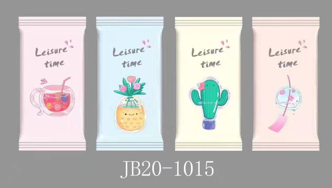 2021新款潮流10片卡通植物湿纸巾情侣湿巾