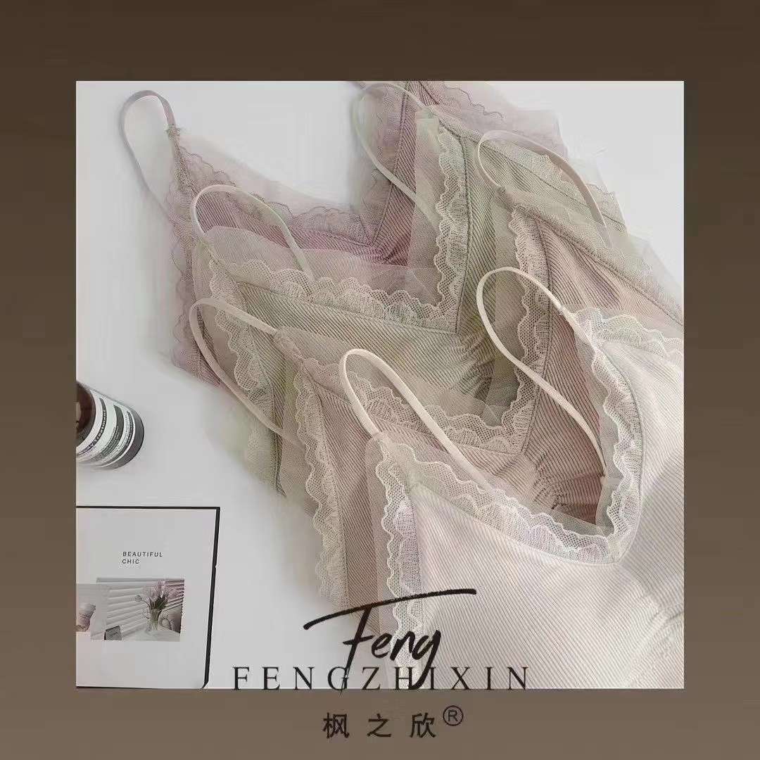 🆕【枫之欣】2033透视博纱Bra：
芥末绿，可可色，米色，香啡色，雅致黑，釉里粉细节图