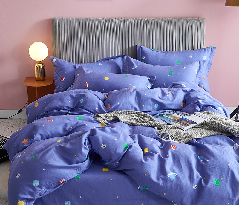 Yiwu Good Goods 100-count long-staple cotton four-piece set, multi-piece set, pure cotton four-piece set, all-cotton quilt cover, Spring and autumn quilt Gift quilt, Double-layer yarn four-piece set undefined