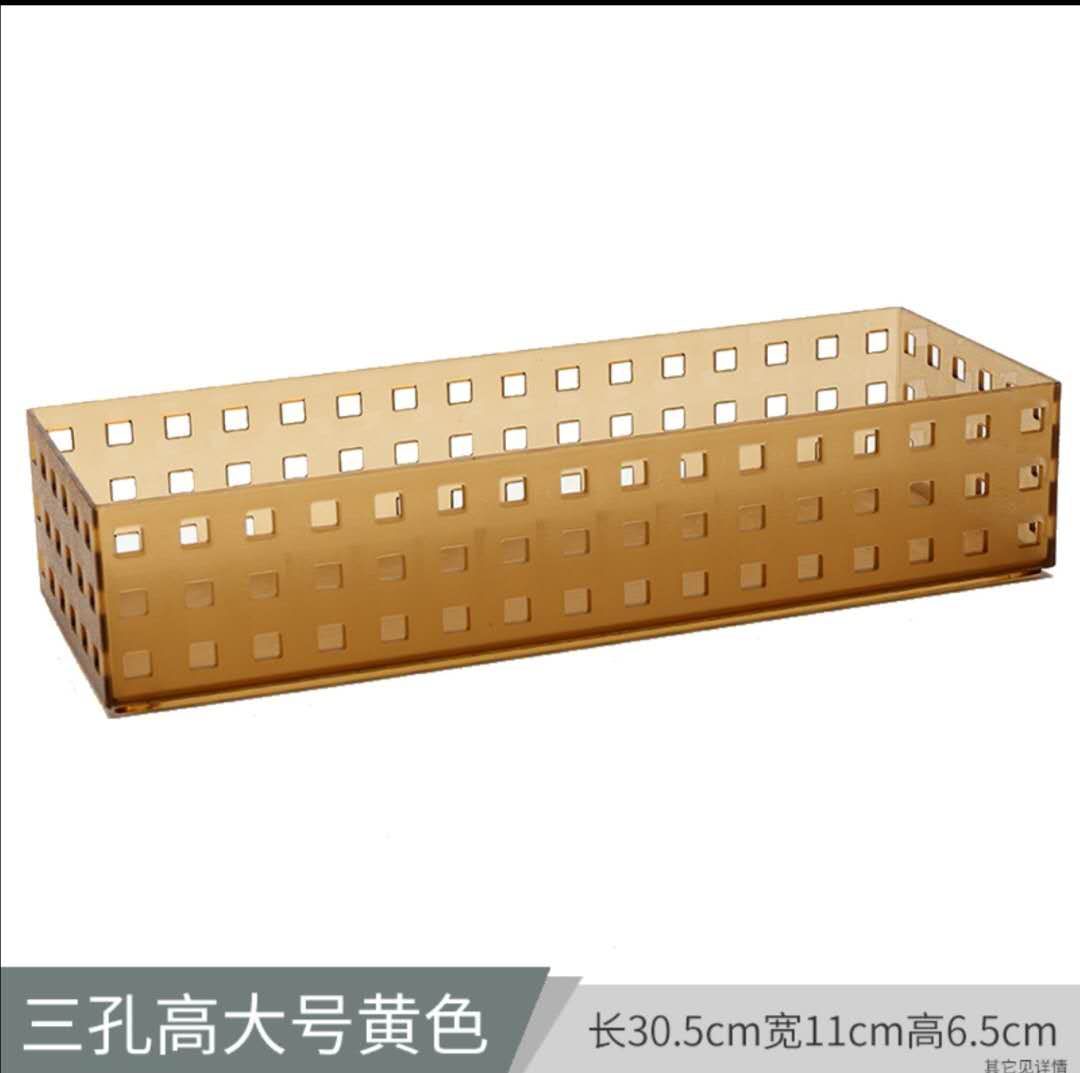 桌面透明塑料收纳筐长方形盒抽屉分格厨房浴室家用零食小篮子置物