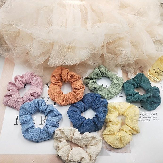 韩版甜美头绳丸子头发饰少女发圈发饰奶油发绳气质学院风布艺发圈产品图