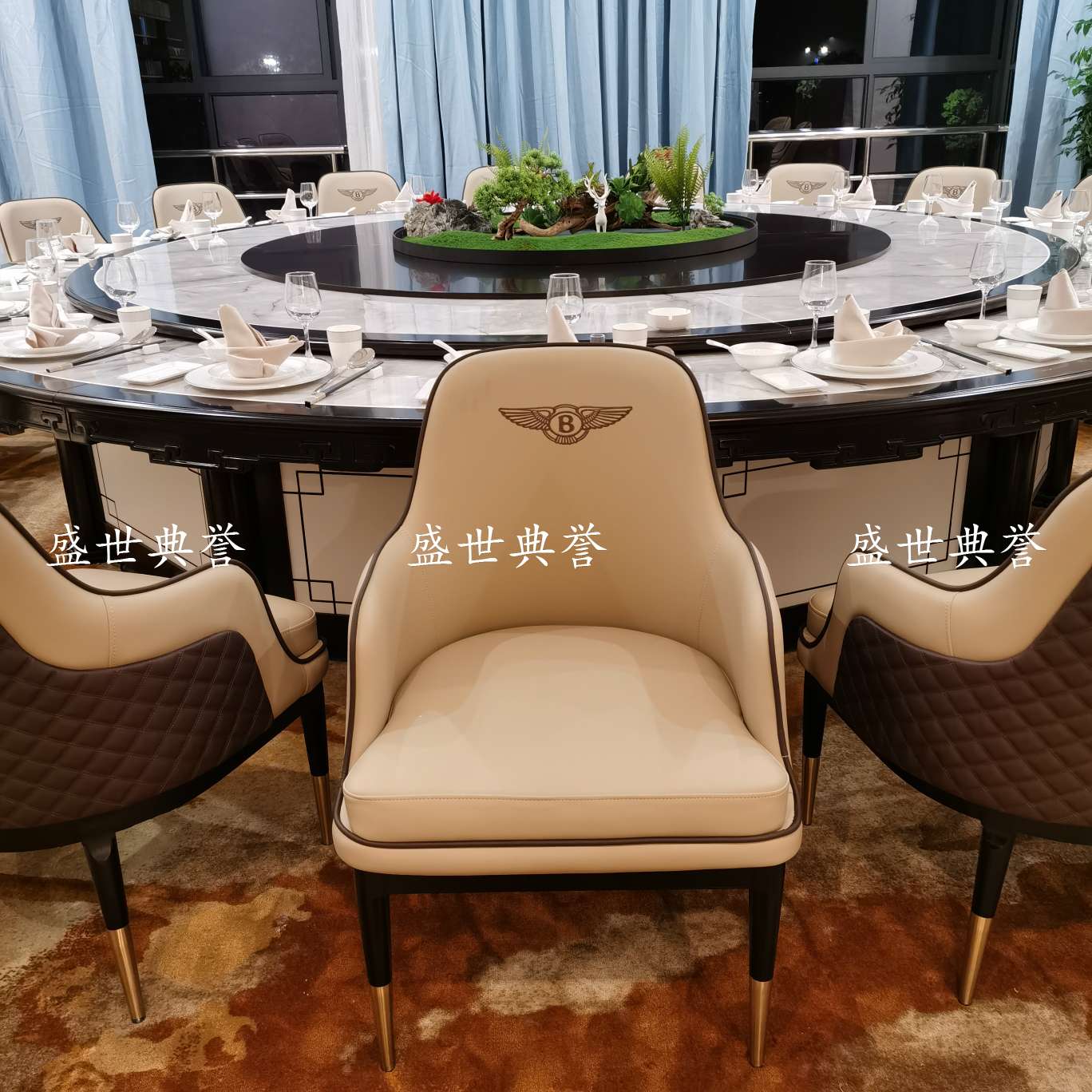 杭州国际酒店包厢实木餐椅会所现代宾利椅咖啡厅实木扶手椅宾馆大堂洽谈椅