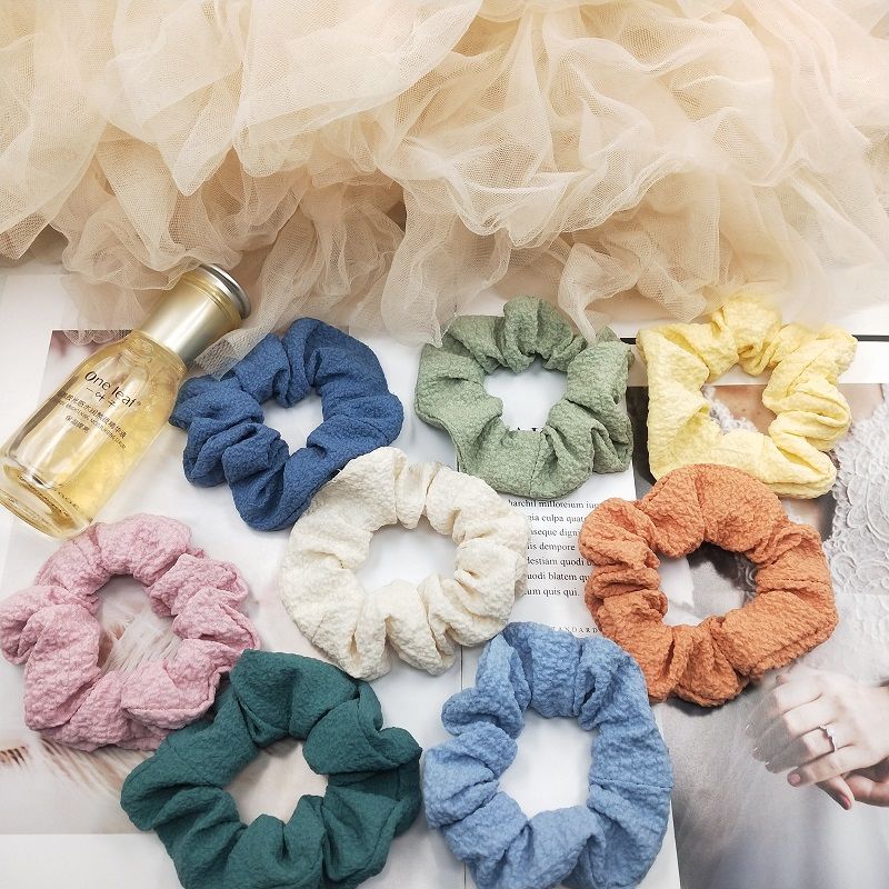 韩版甜美头绳丸子头发饰少女发圈发饰奶油发绳气质学院风布艺发圈详情图4