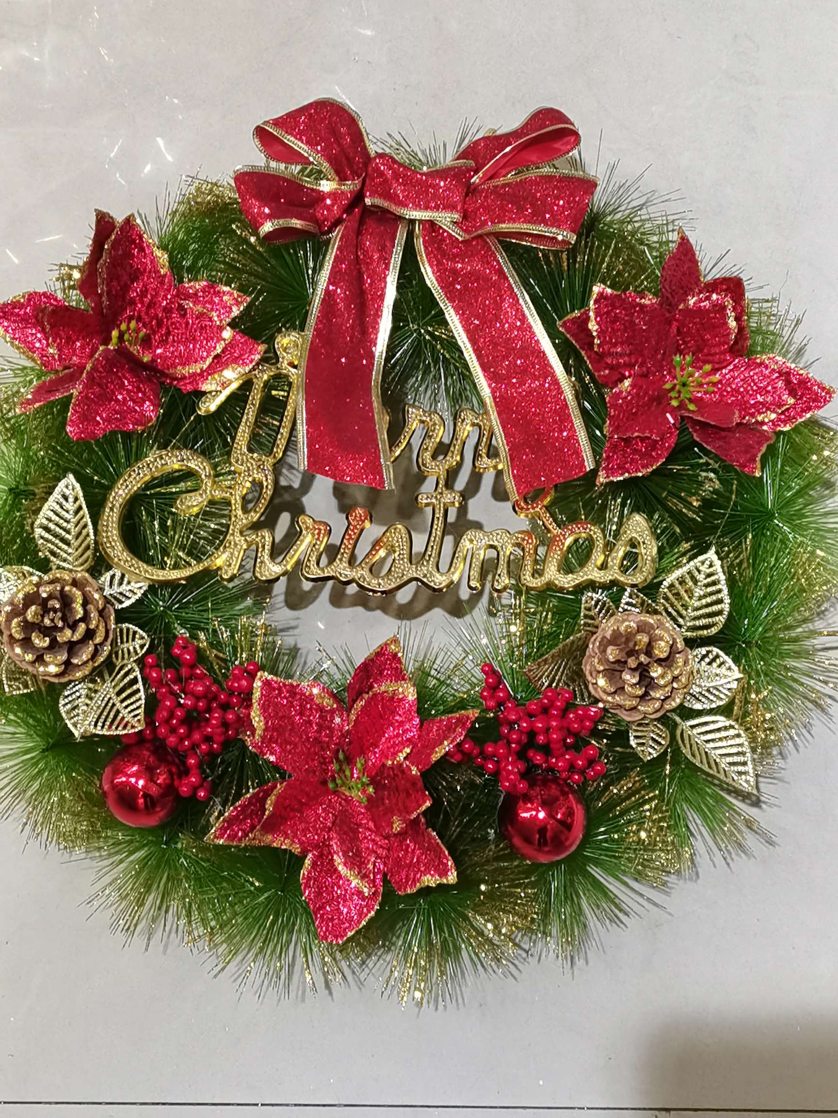 圣诞花环 红色款 尺寸 颜色都可以定做