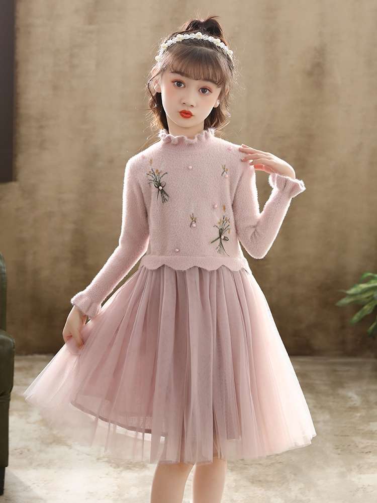 183 Girl Baby Autumn and Winter Set Princess Dress, stylish 2020 New style, a popular winter two-piece set for girls and children
