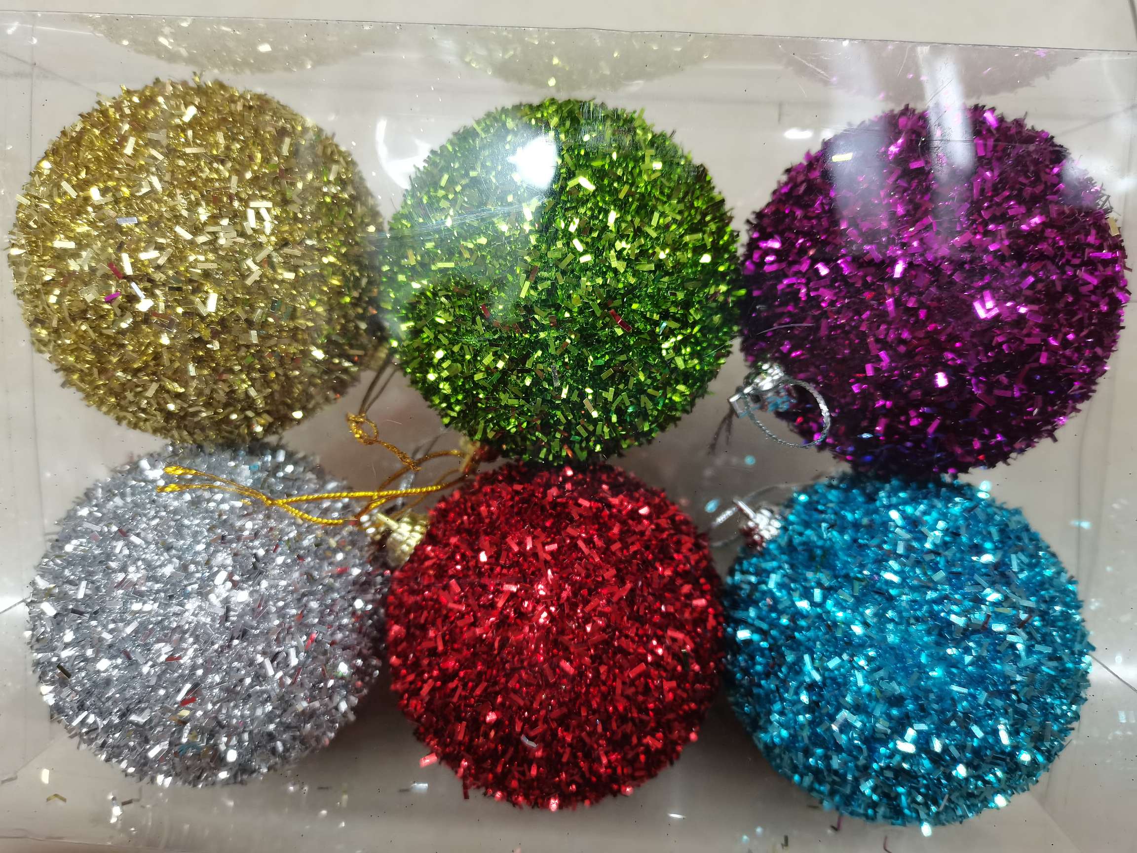 Colorful Christmas balls detail image 1