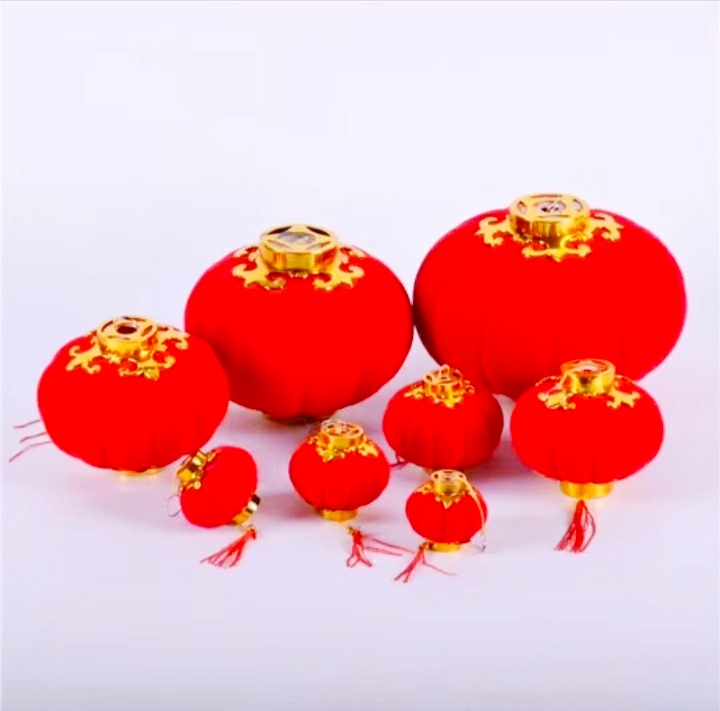 植绒灯笼 装饰灯笼 吸式小灯笼  3# 4# 5# 6# 进红商城详情图9