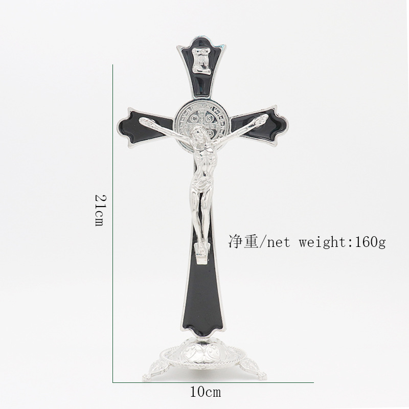 V字形钢色，黑油，圣本笃十字架摆件量大颜色可定做