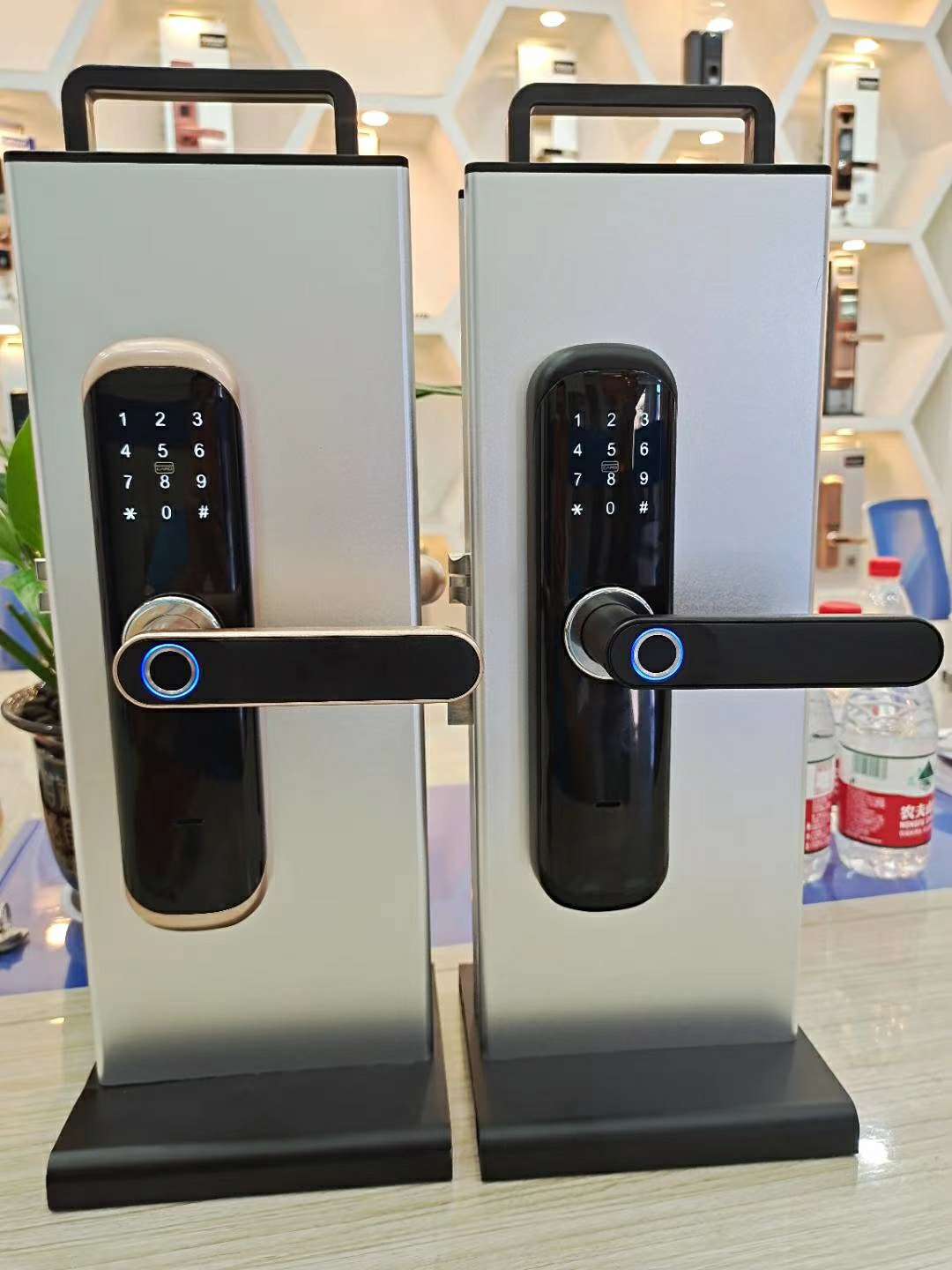 Fingerprint lock on indoor door thumbnail