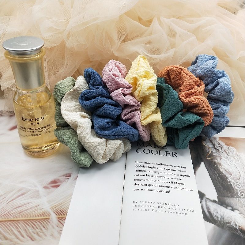 韩版甜美头绳丸子头发饰少女发圈发饰奶油发绳气质学院风布艺发圈详情图8