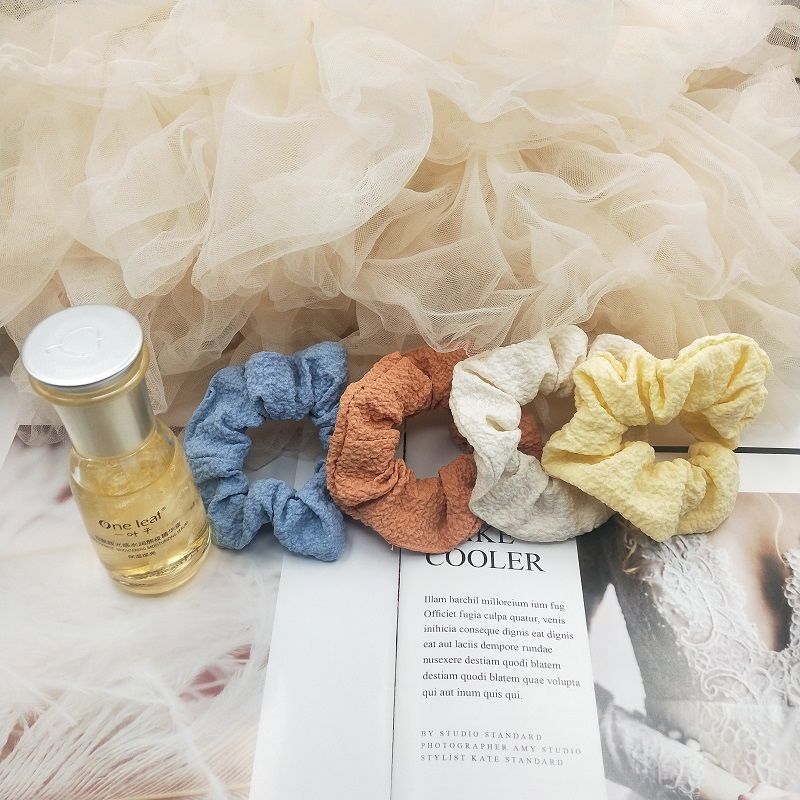 韩版甜美头绳丸子头发饰少女发圈发饰奶油发绳气质学院风布艺发圈详情图6