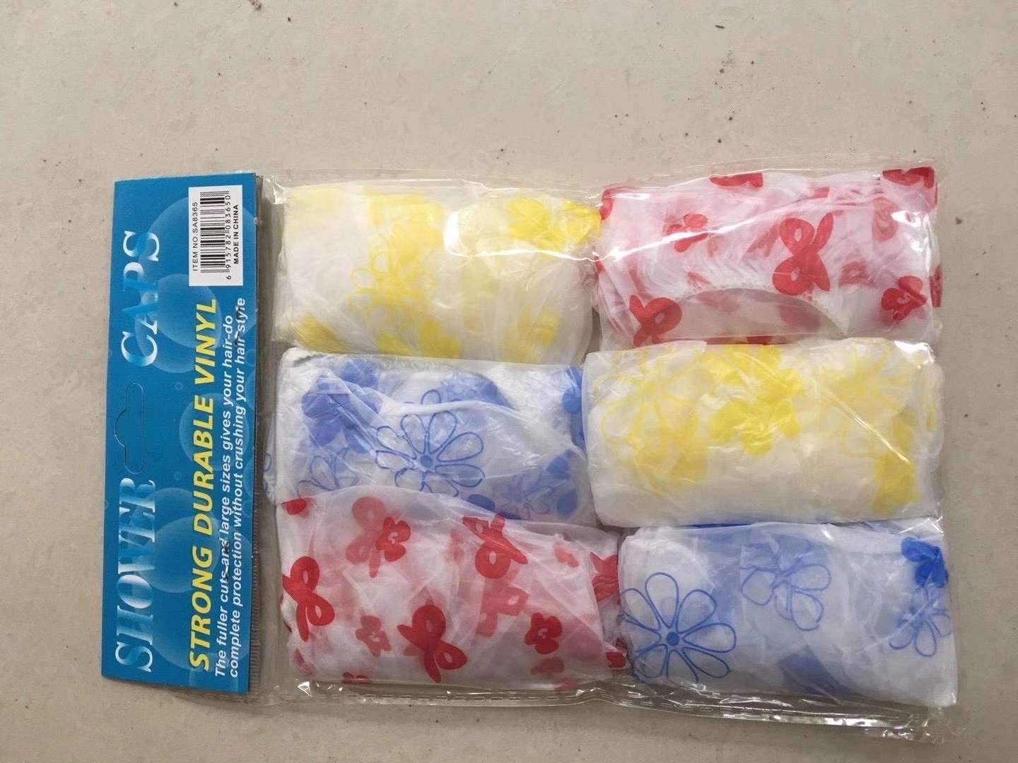 6个装印花浴帽。7