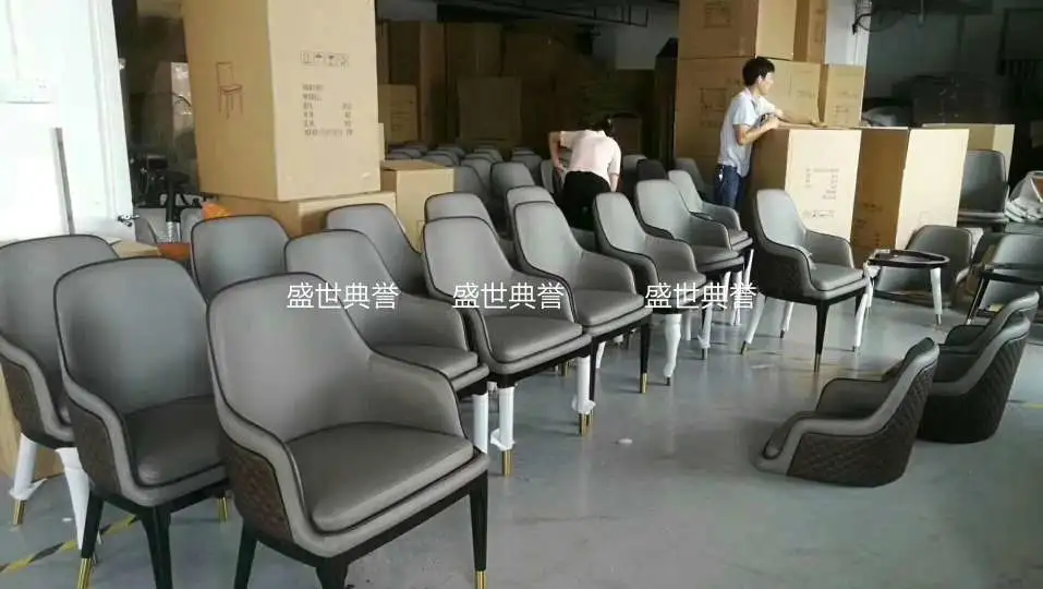 Huzhou Resort Hotel luxury private room solid wood chairs, Nordic modern VIP chairs, villa light luxury armchairs, hotel lobby negotiation chairs detail image 16