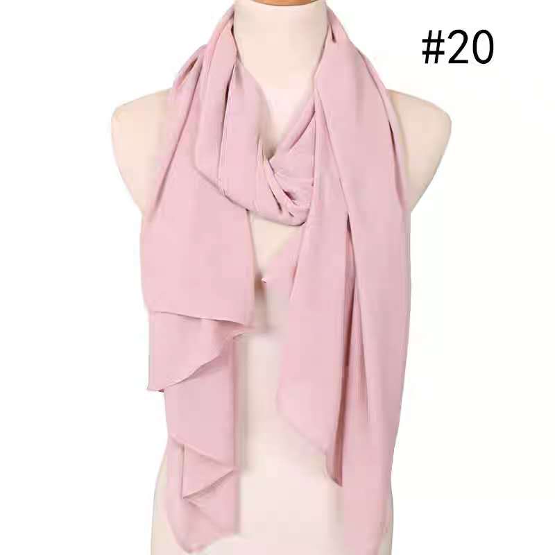 Thin soft georgette hot style pure color sky scarf choice of new monochrome women's versatile scarf 6799