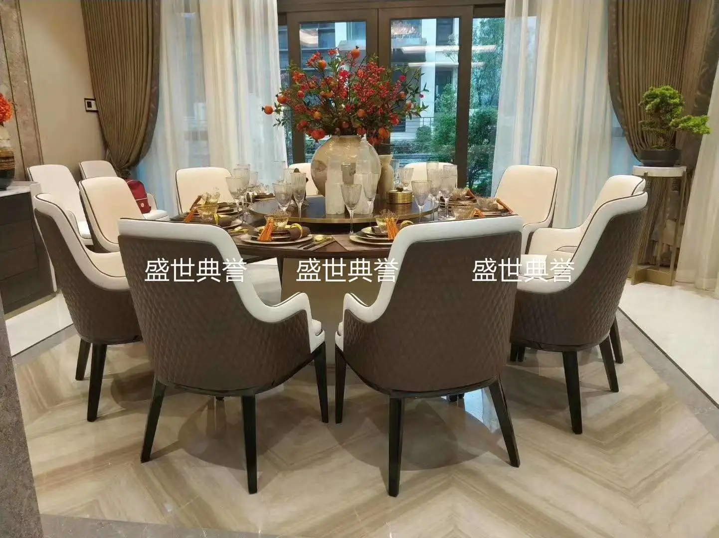 Huzhou Resort Hotel luxury private room solid wood chairs, Nordic modern VIP chairs, villa light luxury armchairs, hotel lobby negotiation chairs detail image 13
