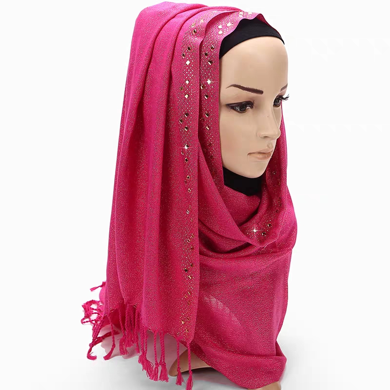 Hot diamond Dubai headscarf, women's travel sun protection head cover, breathable bestseller clothing, plum blossom snow-spun silk Xinjiang Mu scarf, 25