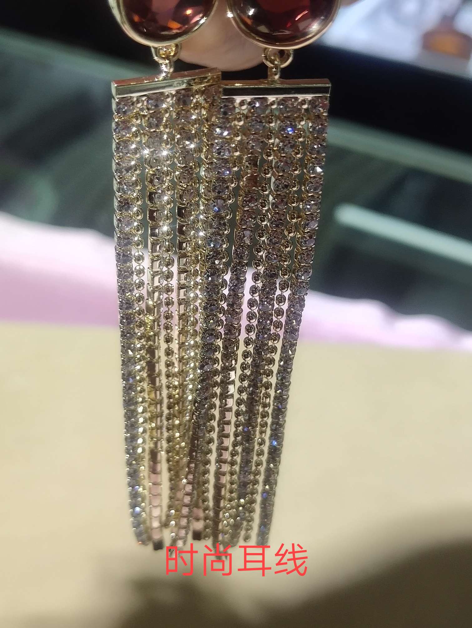 Bamboo Jewelry With Zirconium Multi-Long Ear Line Fashion Ear Hook Specification drawing