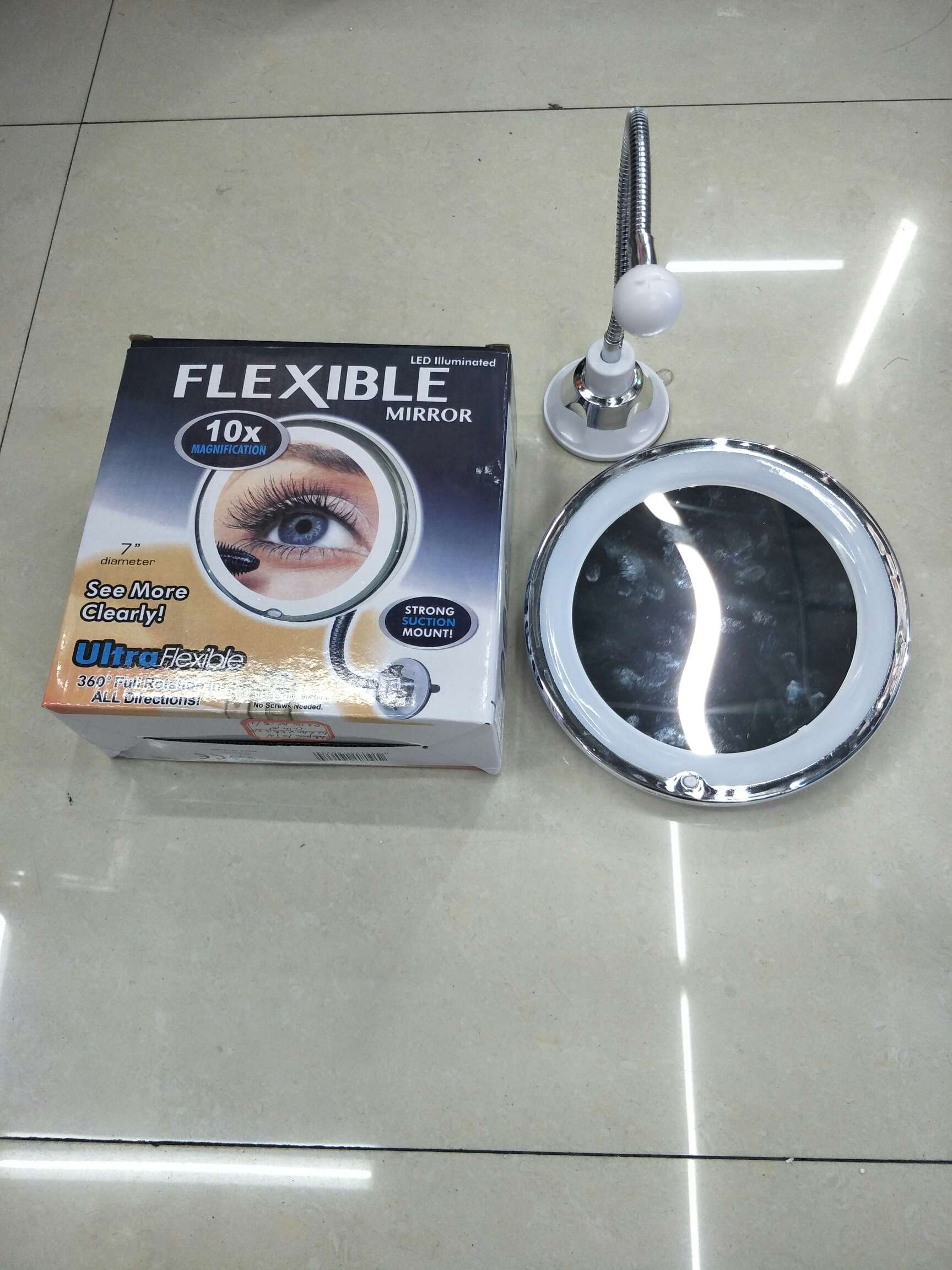 MFlexible Mirror LED补光吸盘化妆镜 10倍吸盘化妆镜360度折叠镜子详情图3