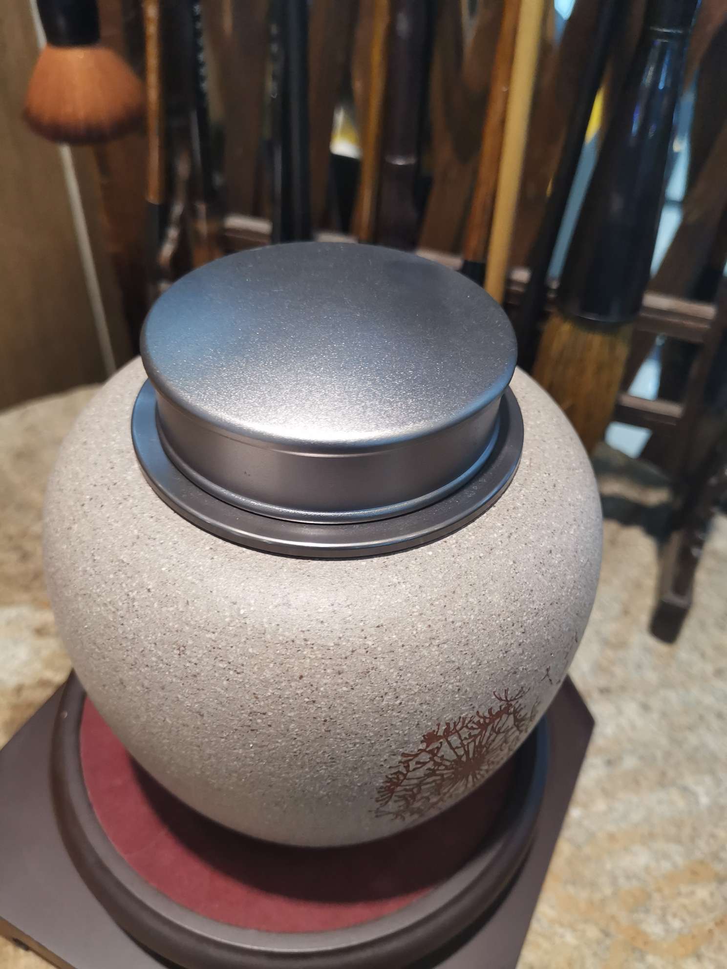 仿石头茶罐中国风茶罐家用茶罐详情图3