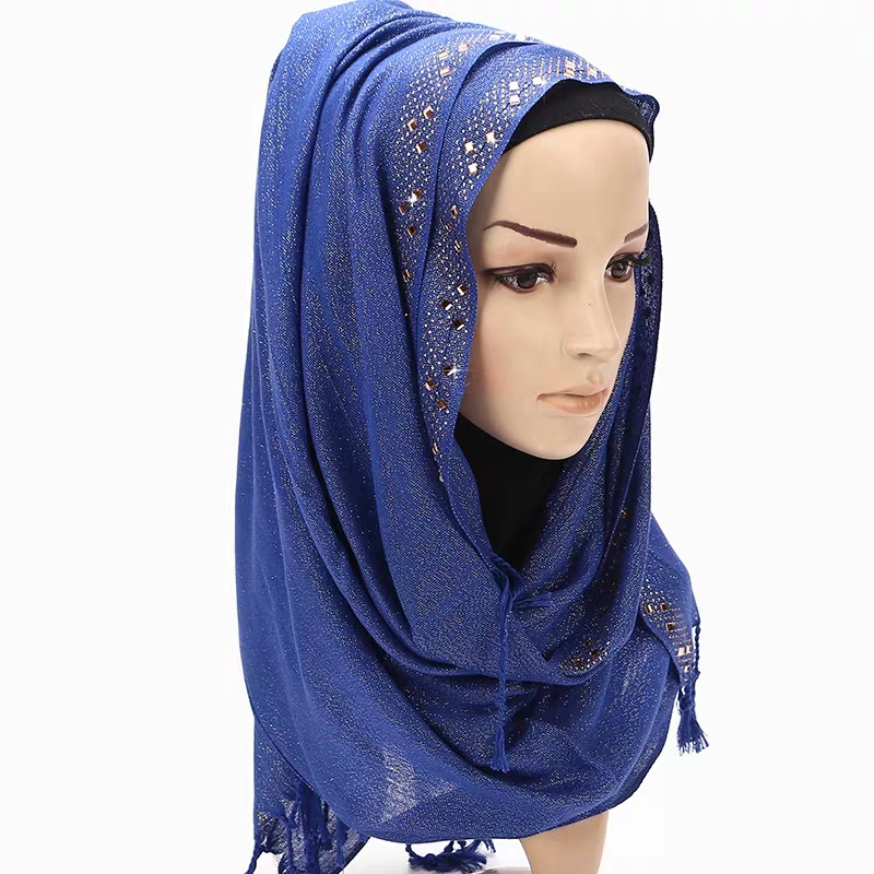 烫钻迪拜头巾女 旅游 防晒包头盖头透气爆款服饰梅花雪纺丝新疆穆围巾18
