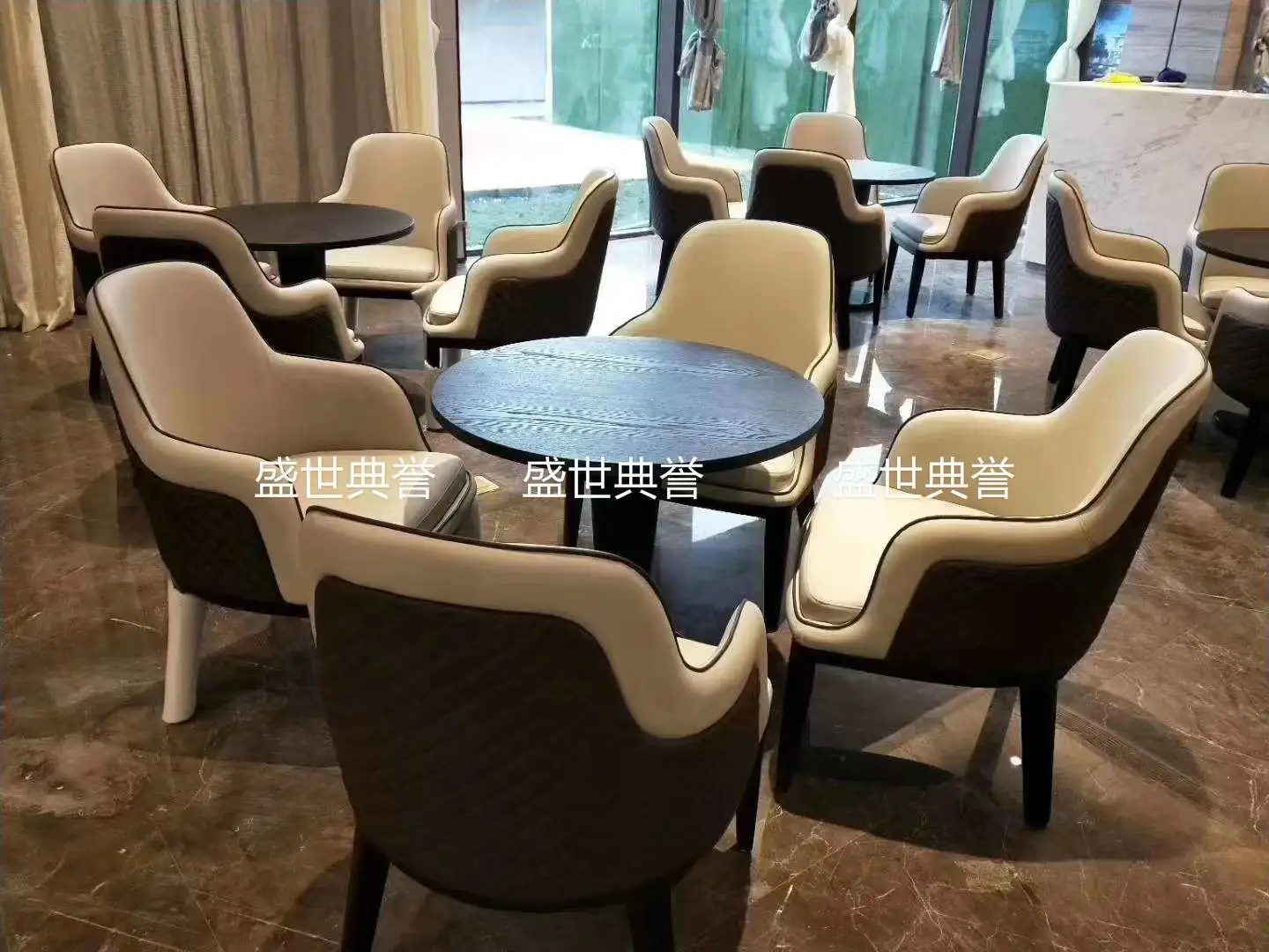 Huzhou Resort Hotel luxury private room solid wood chairs, Nordic modern VIP chairs, villa light luxury armchairs, hotel lobby negotiation chairs detail image 10