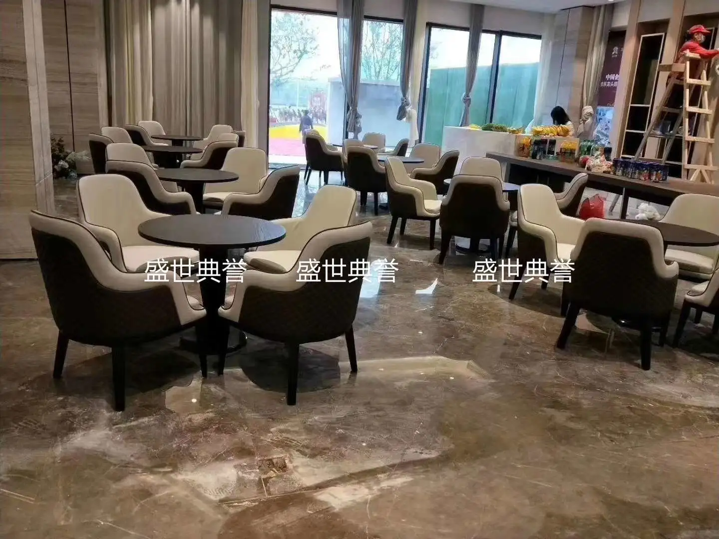 Huzhou Resort Hotel luxury private room solid wood chairs, Nordic modern VIP chairs, villa light luxury armchairs, hotel lobby negotiation chairs detail image 12