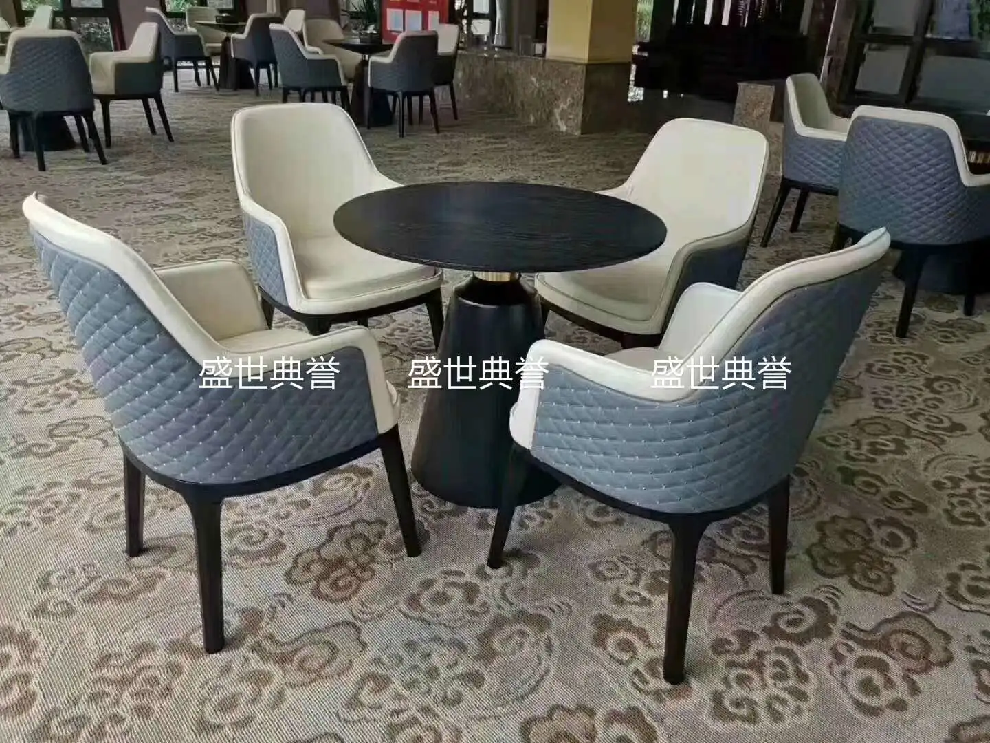 Huzhou Resort Hotel luxury private room solid wood chairs, Nordic modern VIP chairs, villa light luxury armchairs, hotel lobby negotiation chairs detail image 9