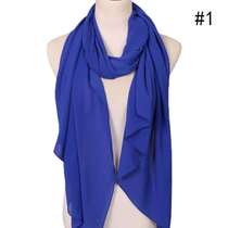 Thin soft georgette hot style pure color sky scarf choose the new monochrome women's versatile scarf 33689