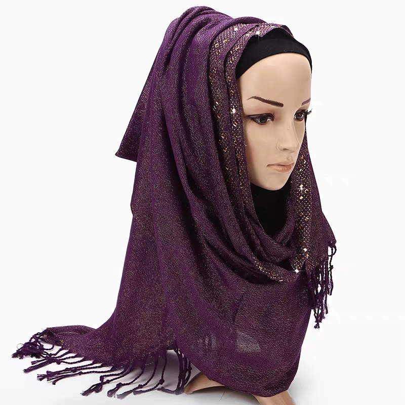 Hot diamond Dubai headscarf, women's travel sun protection headscarf, headscarf, breathable bestseller clothing, plum blossom snow-spun silk Xinjiang Mu scarf 19