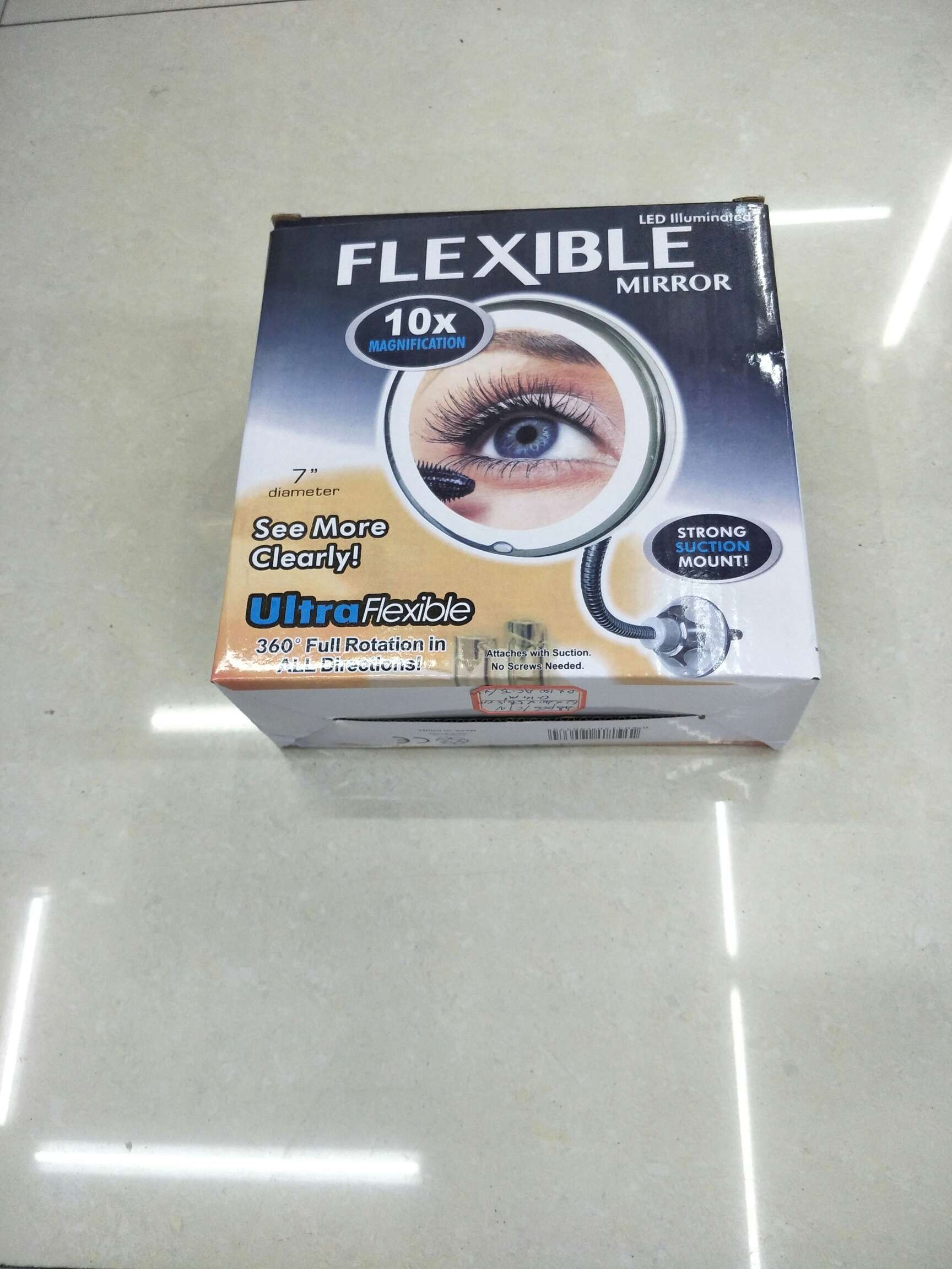 MFlexible Mirror LED补光吸盘化妆镜 10倍吸盘化妆镜360度折叠镜子