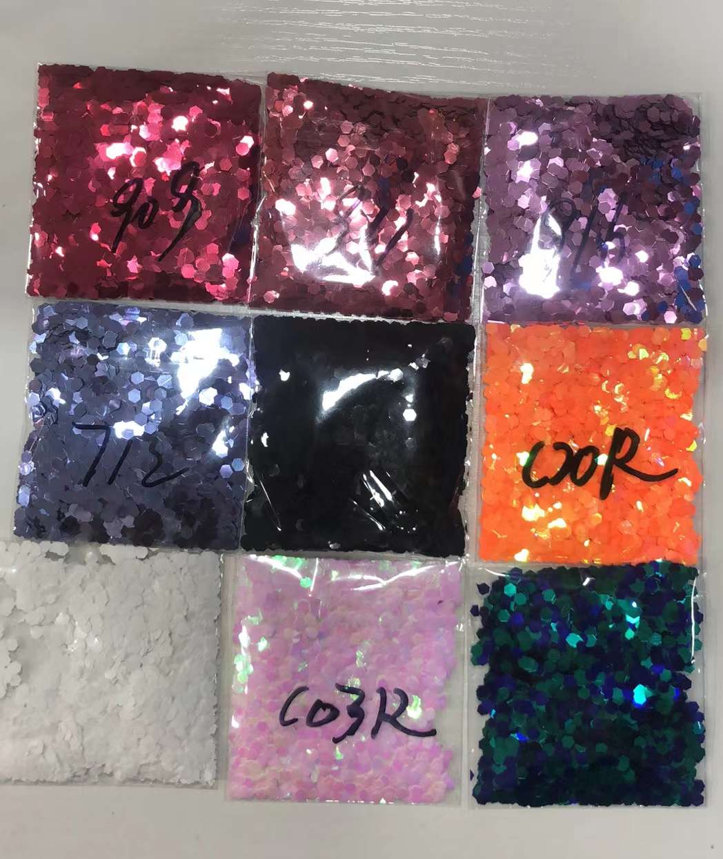 厂家直销金葱粉六角片镭射亮片美甲亮片圣诞装饰详情图3