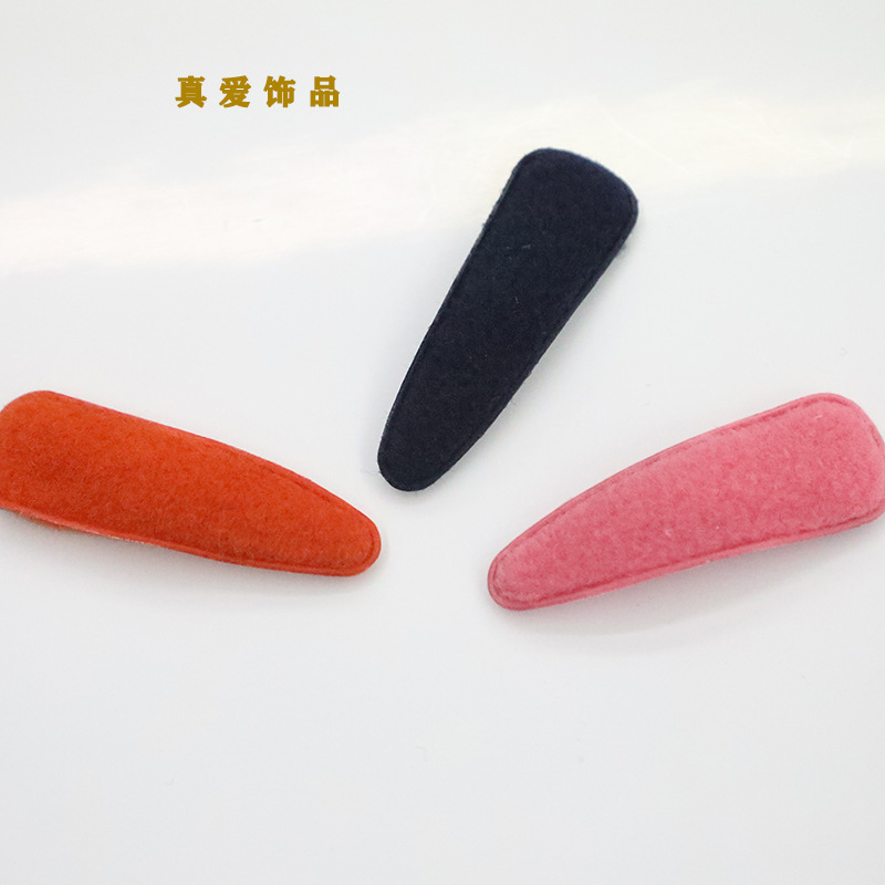 新冬款日韩小可爱毛绒水滴压夹头饰品厂家直销边夹发卡头饰发饰少女刘海蝴蝶结发夹详情图6